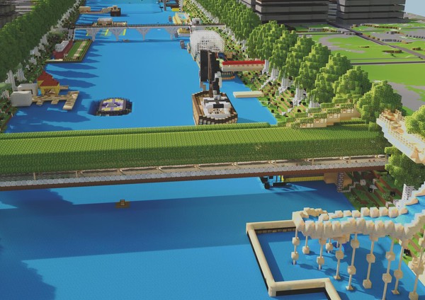 Le « village aquatique » sur la Seine - Participants : 100 élèves de 5ème venant de 5 collèges, 16 enseignant·e·s, 5 architectes et urbaniste (O'zone et LAO), 3 designers et un chercheur (IRI), 3 intervenants