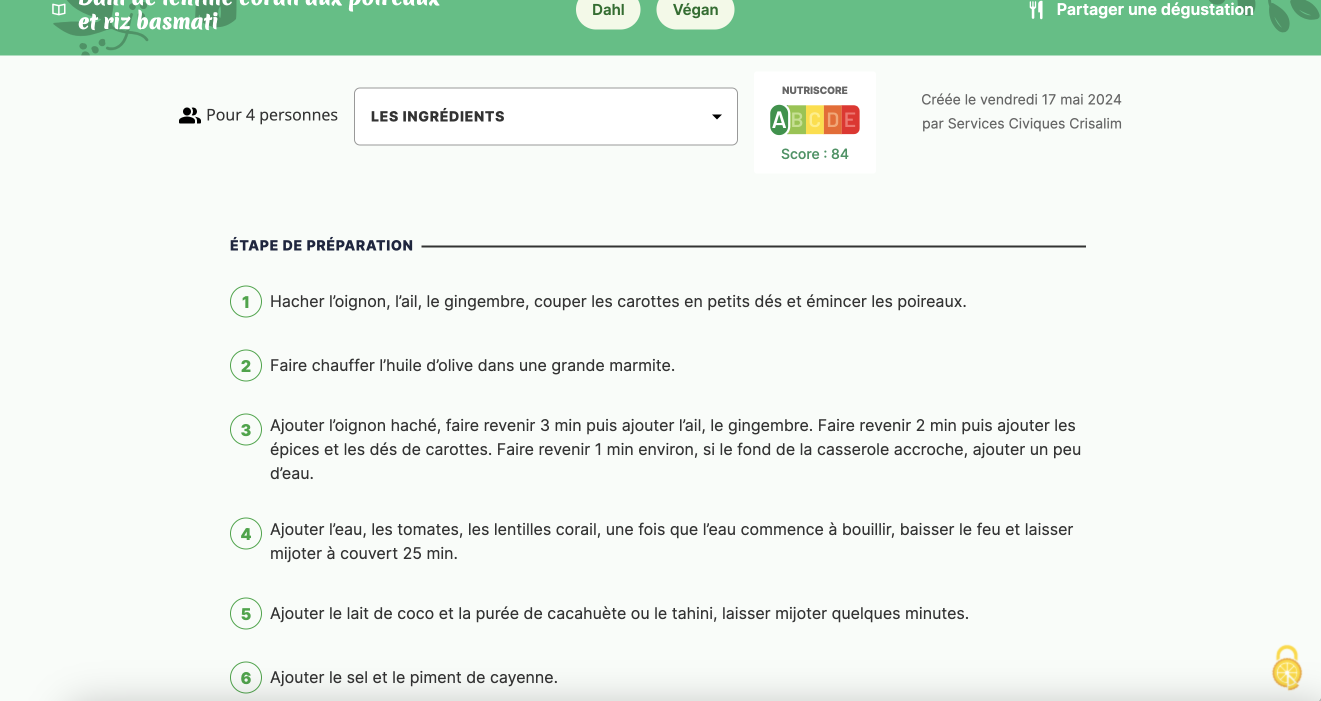 screenshot du site de web